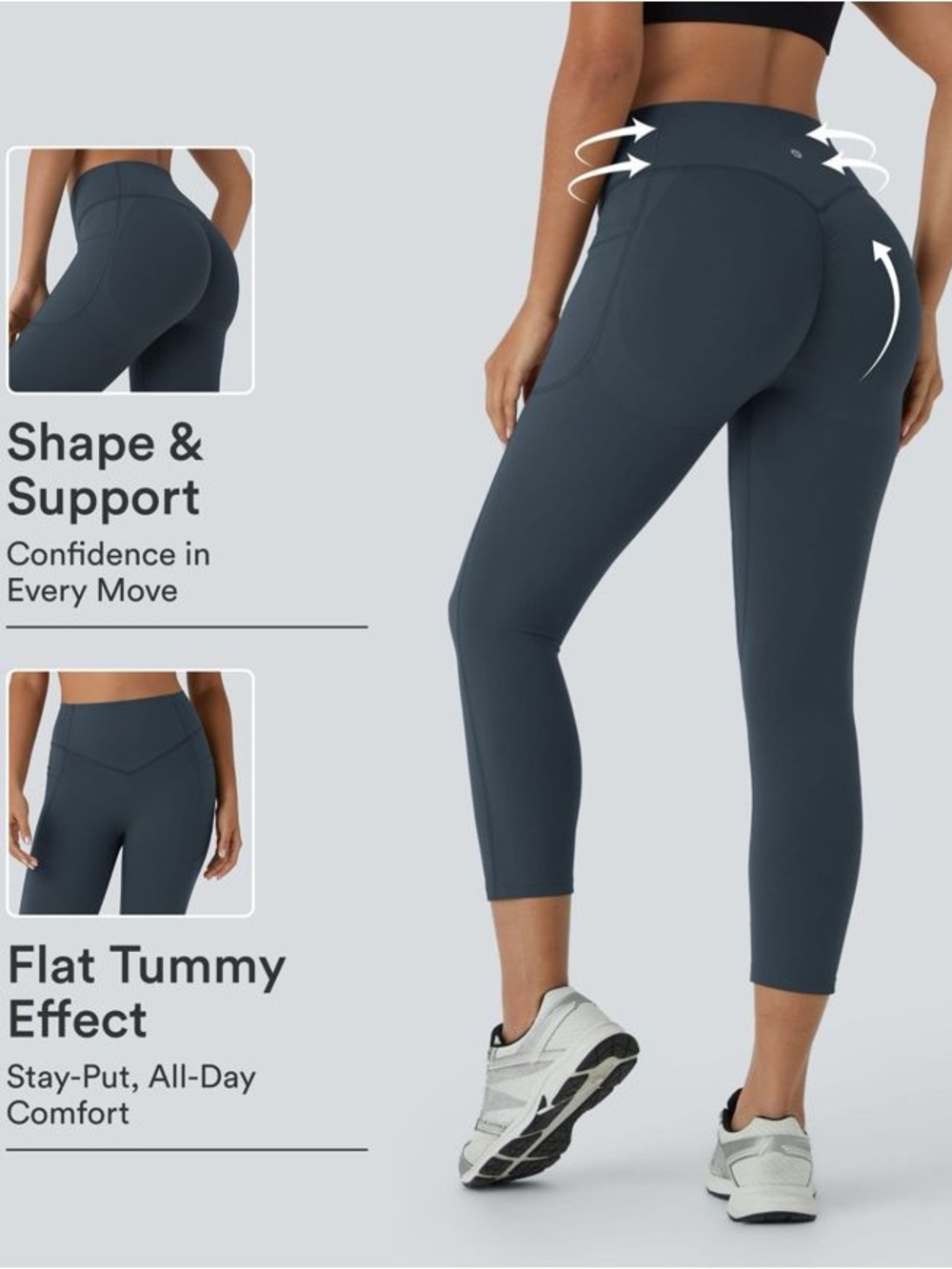 Halara UltraSculpt NWOT High Waist Scrunch Butt Lift Tummy Control Capri Legging